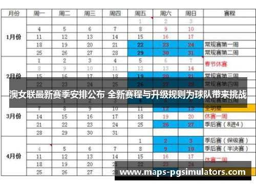 澳女联最新赛季安排公布 全新赛程与升级规则为球队带来挑战