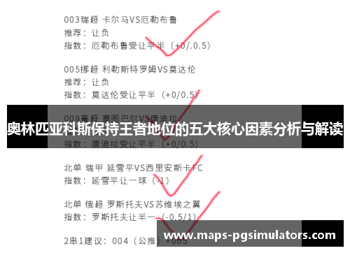奥林匹亚科斯保持王者地位的五大核心因素分析与解读