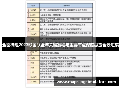 全面梳理2023欧国联全年关键赛程与重要节点深度纵览全景汇编